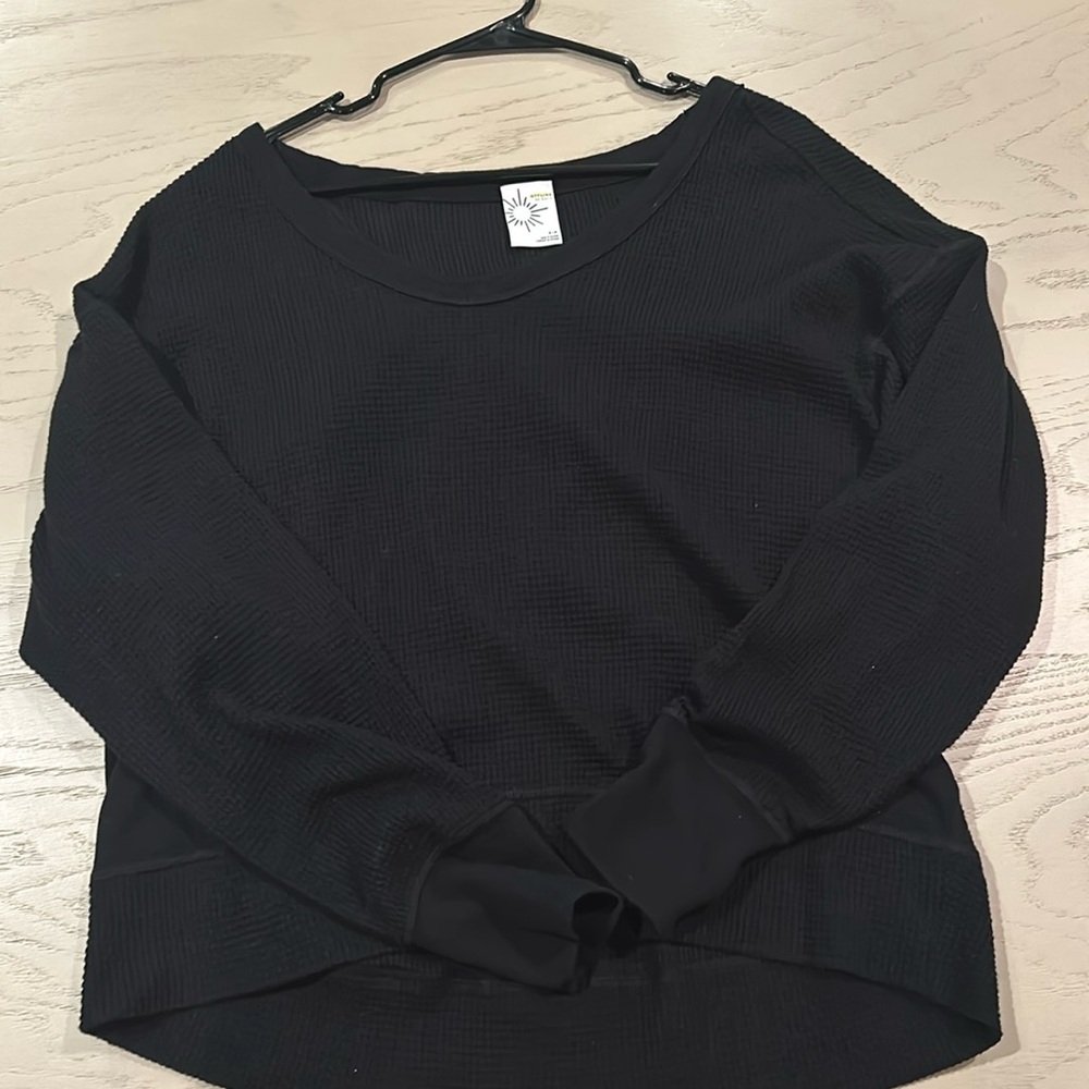 Black aerie Waffle v line shirt